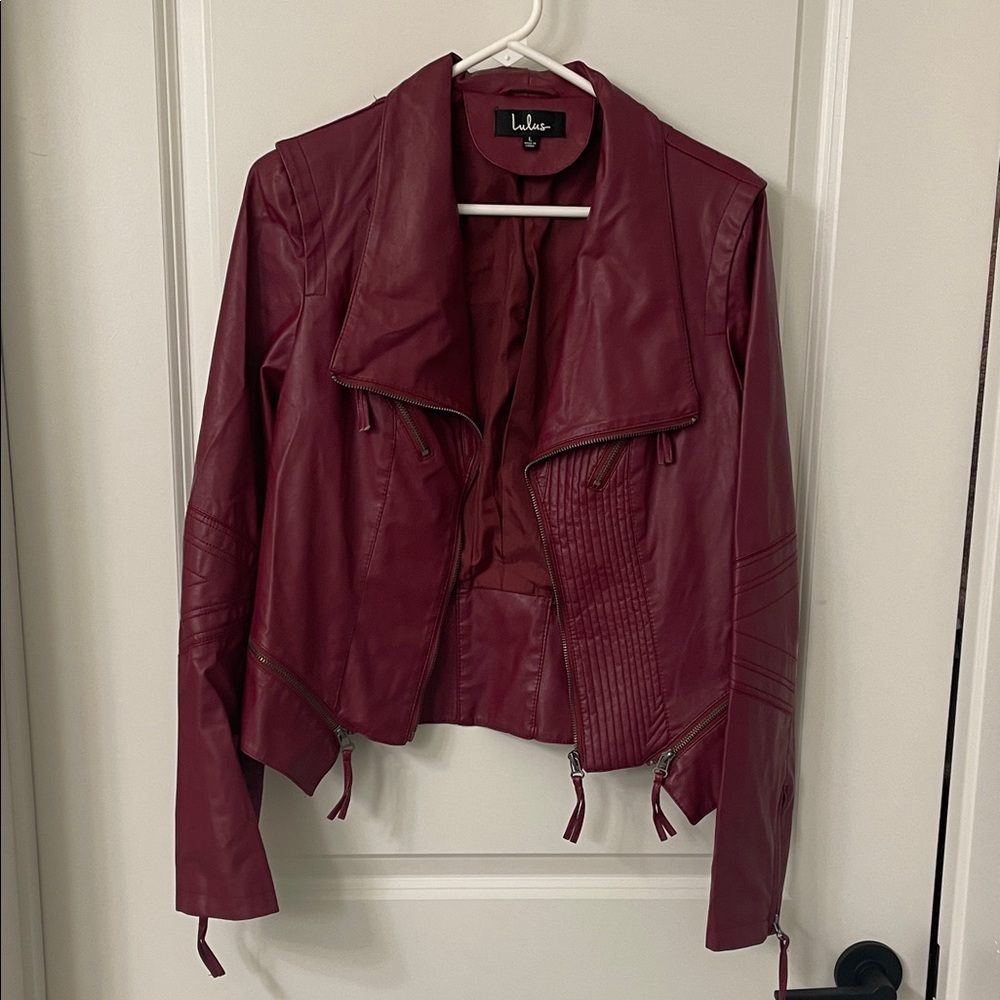 Lulu's Deep Red Leather Jacket